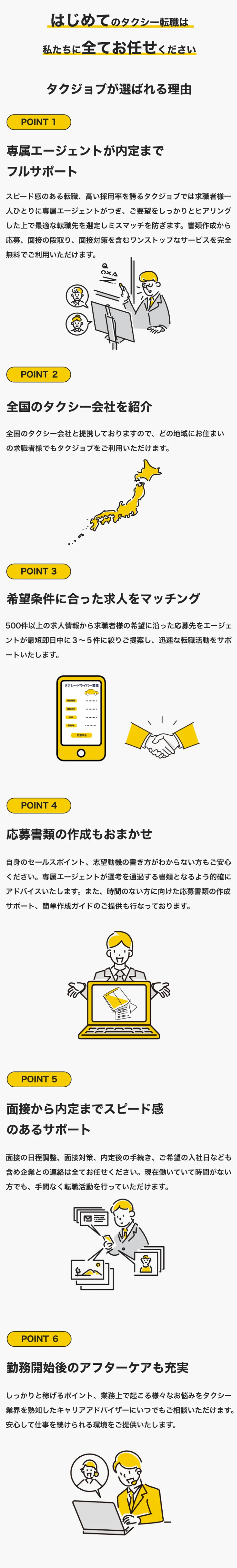 はじめてのタクシー転職は私たちに全てお任せください